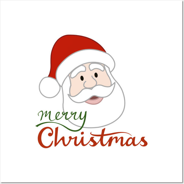 Merry Christmas - Santa Claus Face Wall Art by NataliePaskell